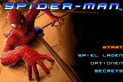Spiderman Double Pack title screen for GameBoy Advance
